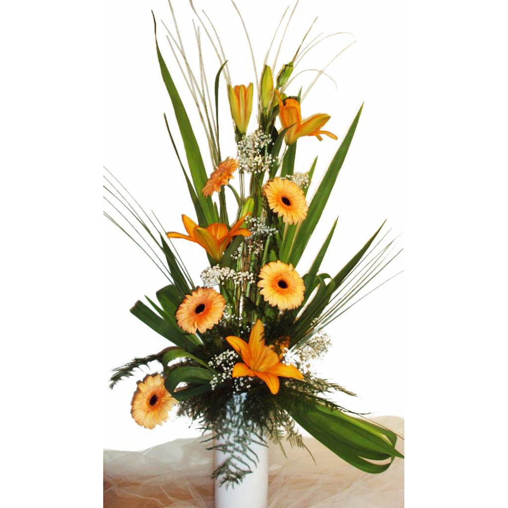 Arreglo de 6 gerberas y 6 liliums