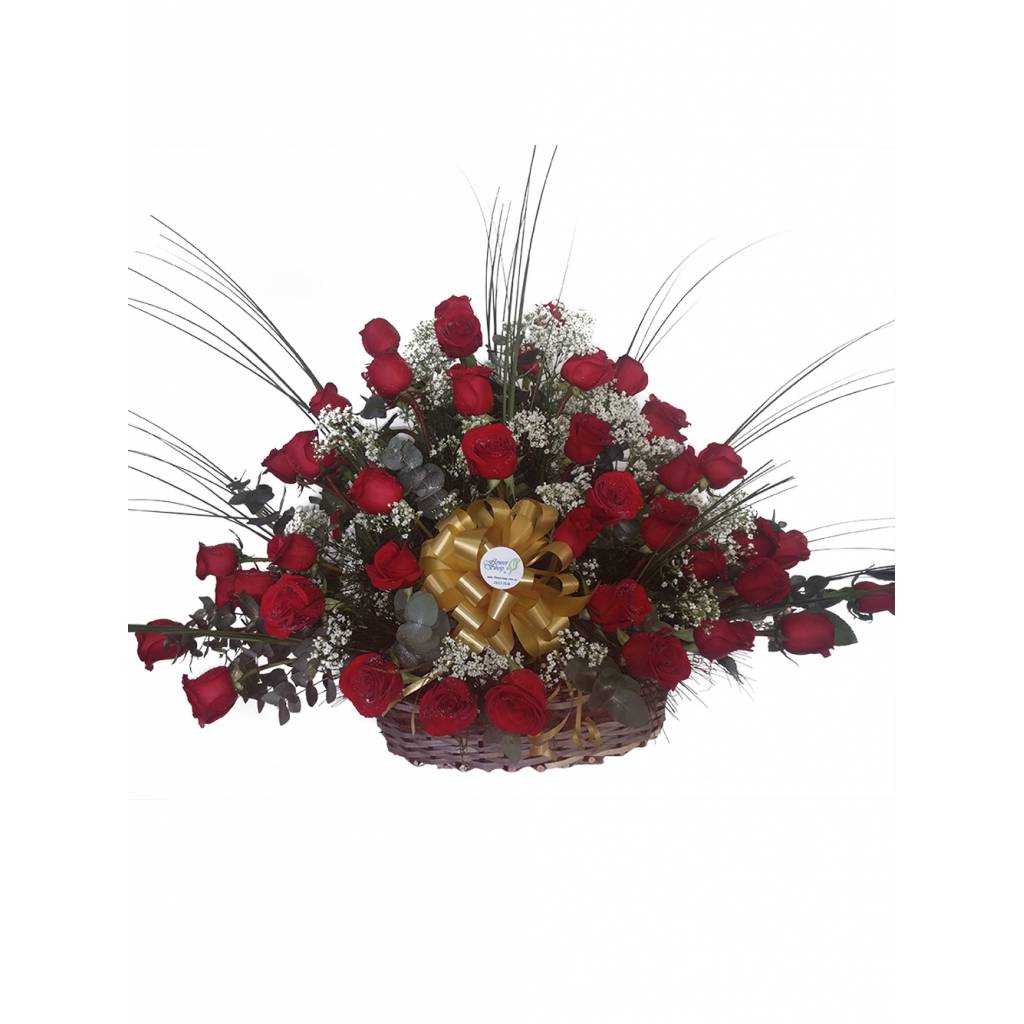 Espectacular Canasta de 60 Rosas Rojas